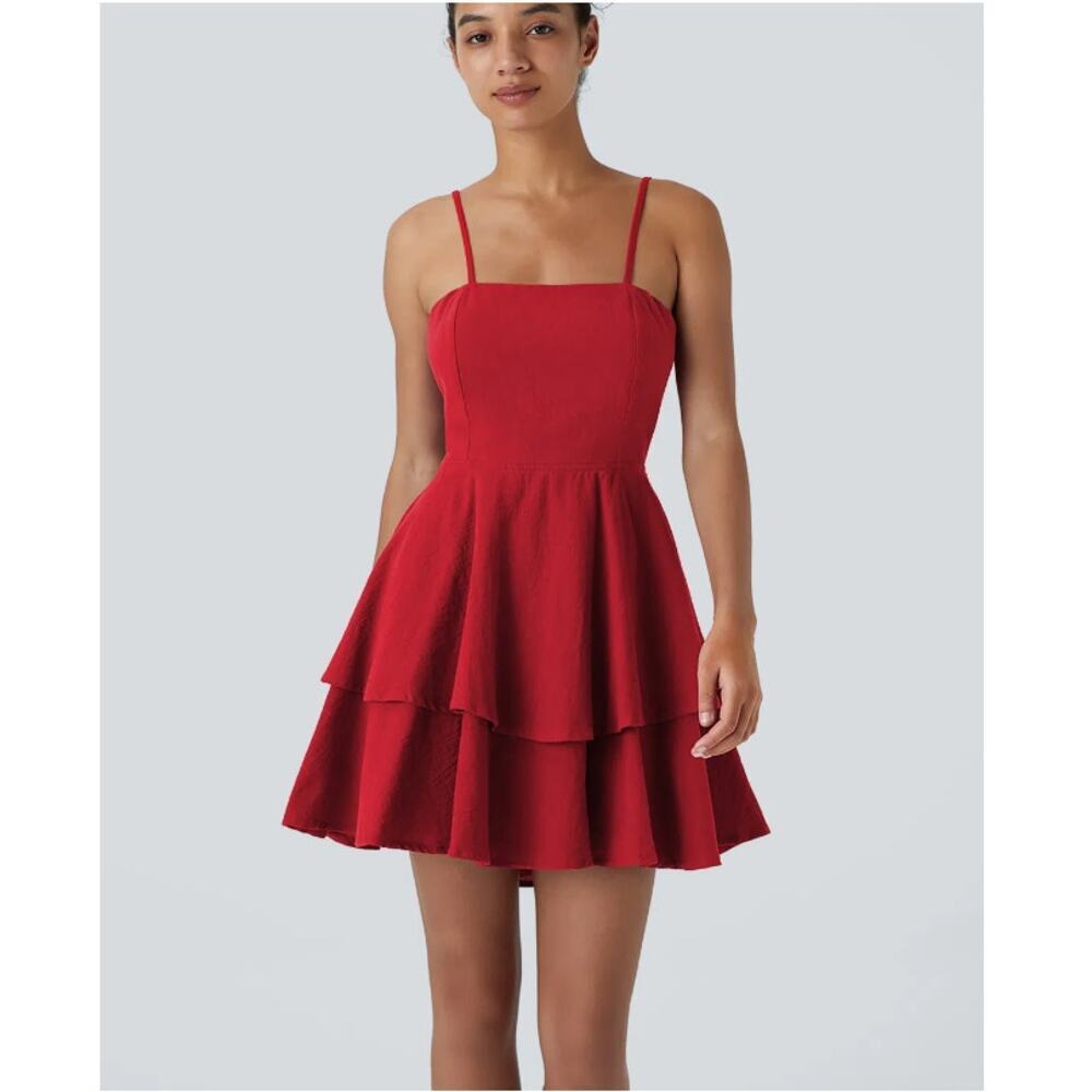 Halara Women's Winterberry backless Ruffle Flowy … - image 1